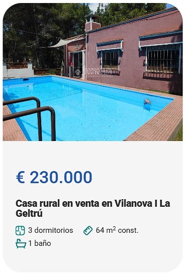 Casa rural en venta el Vilanova I la Geltrú