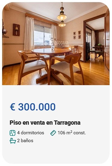 Piso en venta en Tarragona 4 dor.
